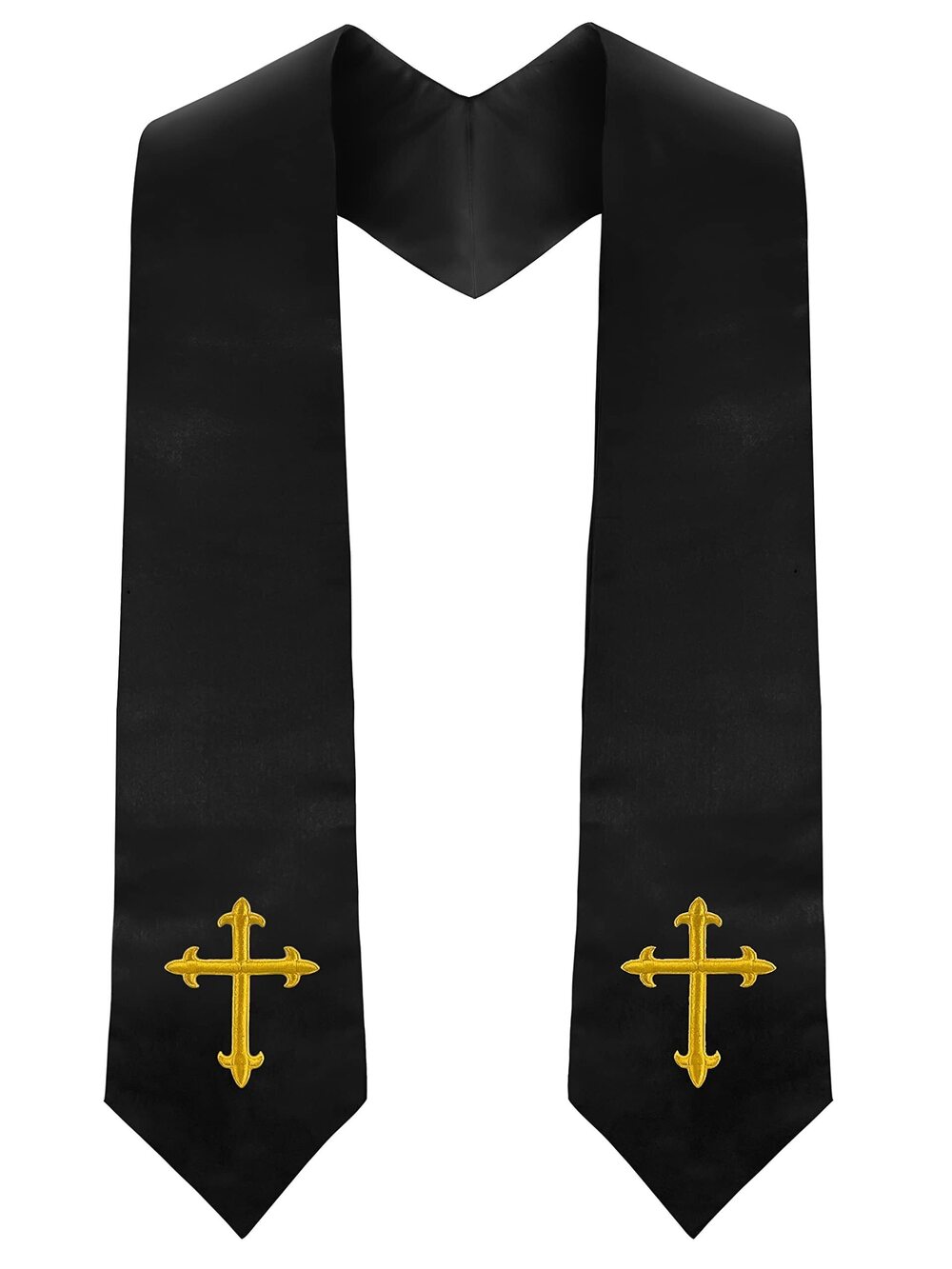 6935 Choir Stole with Cross Embroidery for Church Pastor Costume Clergy
